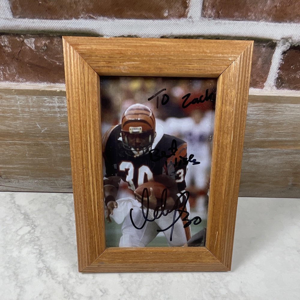 Ickey Woods Cincinnati Bengals Signed Framed Football Photo (Original)
